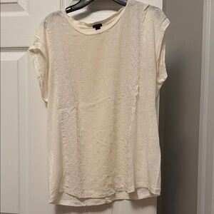 J. Crew Cream Lace Detail Blouse